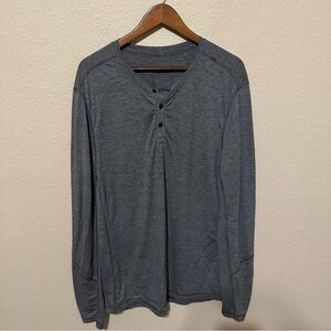 Lululemon Men’s Gray Henley Button Up Shirt
